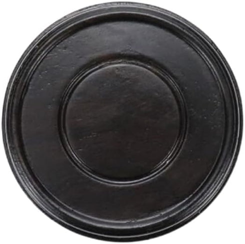 3.35"x1.5" Ebony Wood Base Pedestal Traditional Craft Display Stand Wooden Base Oriental Vase Stand Decoration Teapot