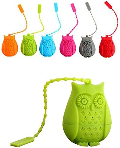 Tvoip 3Pcs Food Grade Silicone Tea Infuser Filter, Creative Cartoon Owl Tea Strainer
