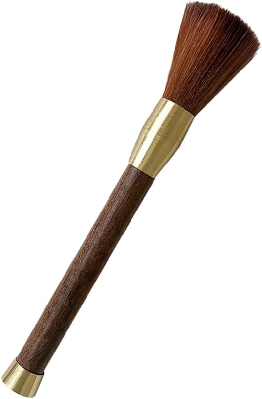 Coffee Grinder Cleaning Brush, Wood Handle & Natural Bristles, Espresso Dusting Tool for Home Kitchen, Brown
