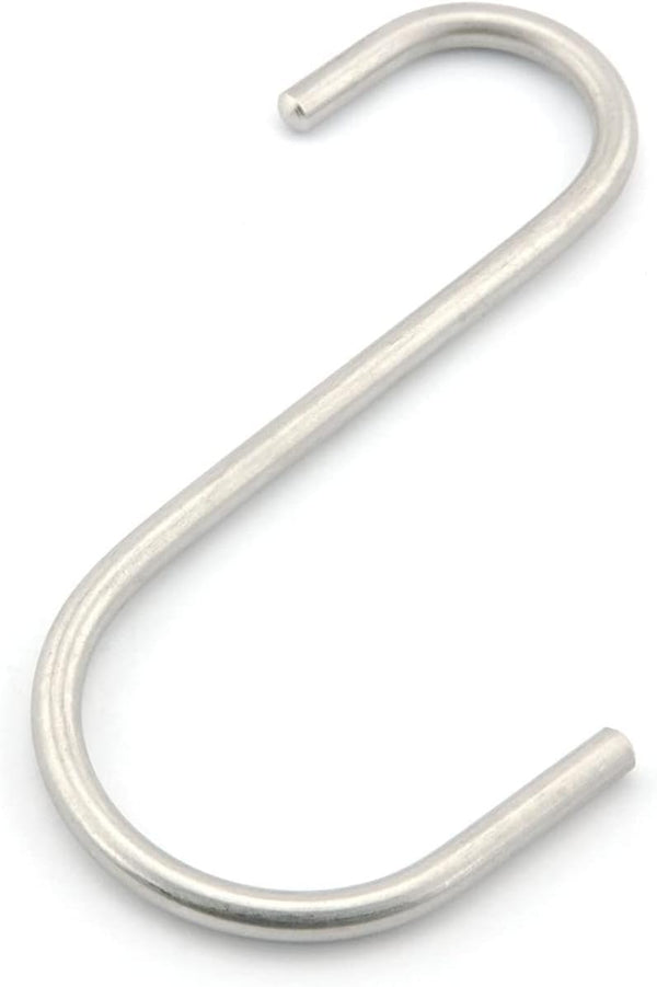 6 Pack 4.8 Inch Heavy Duty Solid Stainless Steel S Hook, Durable Hanging Hooks for Heavy Items, Tools, Auto Parts