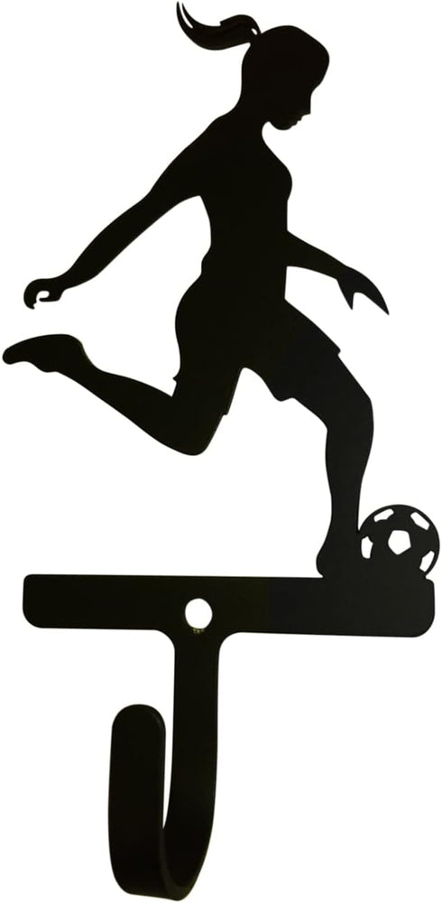 Village Wrought Iron Female Soccer Wall Hook Decorative Small