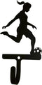 Village Wrought Iron Female Soccer Wall Hook Decorative Small