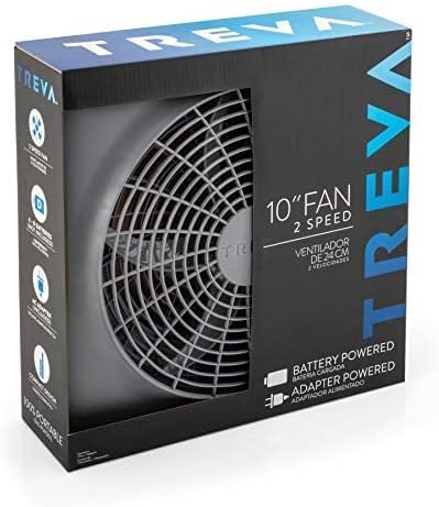 O2COOL Treva 10-Inch Portable Desktop Air Circulation Fan, 2 Speed, Compact Folding & Tilt Design, Graphite