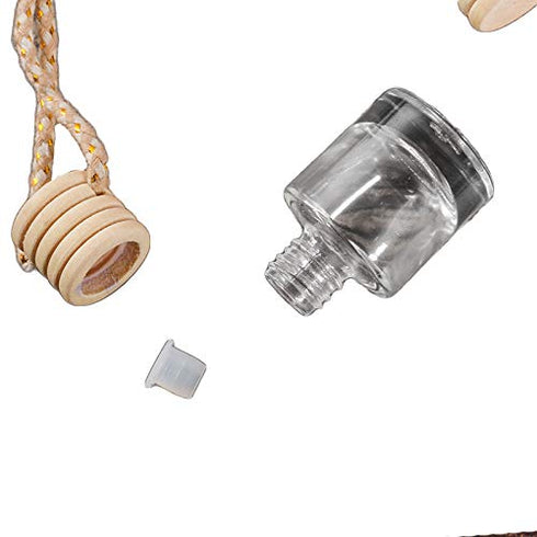 ConStore 10pcs Car Hanging Glass Pendant, Refillable Aromatherapy Bottle Diffuser Air Freshener Vials