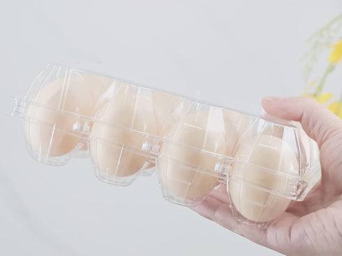 60 Packs, 12 Egg Cartons Clear Plastic Blank Egg Cartons with Free Labels, Holds up to Eggs Securely, Perfect