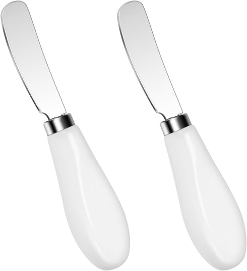 Butter Spreader Knives Set of 2, Stainless Steel Butter Knife with Porcelain