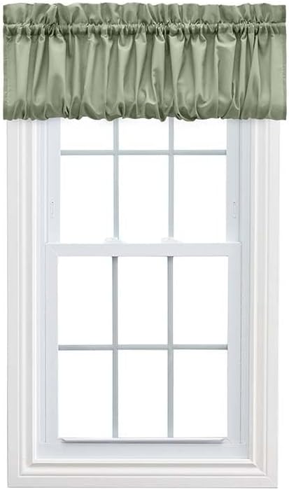 Ellis Curtain Stacey Sheer Balloon Valance, Sage, 60" x 15"