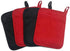 Home Collection Set of 2 Neoprene Pot Holders - 2 Red and 2 Black