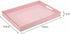 MaAixHom 15.8" 11.8" Counter, x Pink Decorative Serving Tray with Gold Trim and Handles, Sturdy Rectangular Ottoman