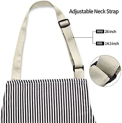 NLUS 2 Pack Kitchen Cooking Aprons, Adjustable Bib Soft Chef Apron with 3 Pockets for Men and Women (Umber/Black)