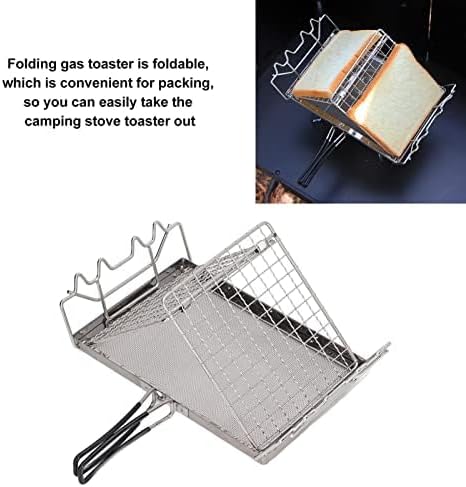 Camping Toaster - 22x15x3 cm, Stovetop Toaster, Wearable Stainless Steel for Hiking, Stable Structure