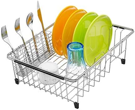 Slideep Cutlery Utensil Silverware Drying Rack, Flatware Storage Solution with Hooks for Kitchen Dish Drainer