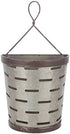 Galvanized Metal Slotted Vented Tin Olive Bucket Wall Pocket with Hanger for Plants - Hobby Lobby