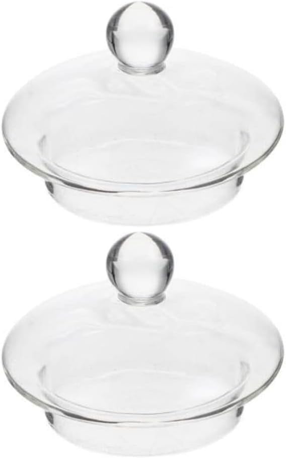 2-Pack Clear Glass Teapot Replacement Lids with Strainer Cover for Home Kitchen Teapots and Teacups