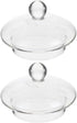 2-Pack Clear Glass Teapot Replacement Lids with Strainer Cover for Home Kitchen Teapots and Teacups