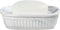 Ceramic Soap Dish, Self-Draining Soap Holder, Double Layer Marble Blue, Easy to Clean