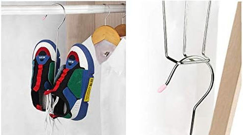 5 Pack Stainless Steel Shoes Hanger Drying Rack for Dehumidifying Hanging Leather Shoes, Closet Organizer