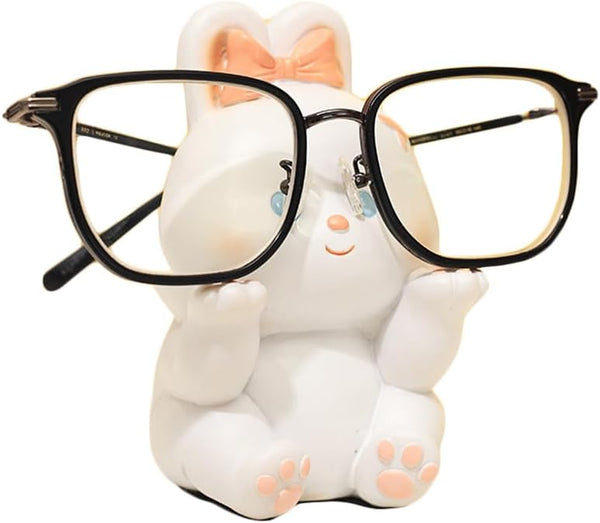 Cute Easter Bunny Glasses Display Stand for Nightstand, Funny Animal Decorative Eyeglass