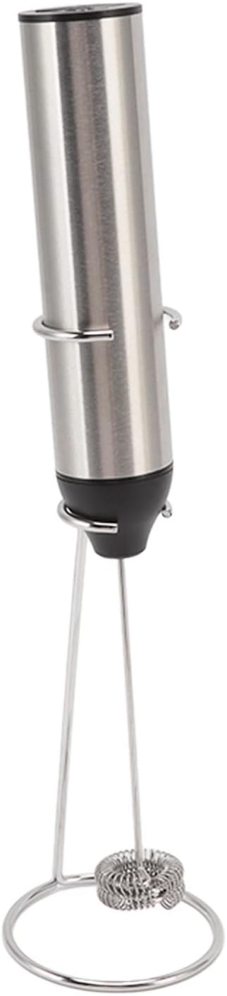 Powerful Handheld Milk Frother - Lightweight Electric Whisk with 2 Mixing Heads, Battery Operated Stainless Steel Mixer