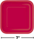Ruby Red Square Dessert Plates, 7" (Pack of 16), Premium Quality Paper for Parties & Events