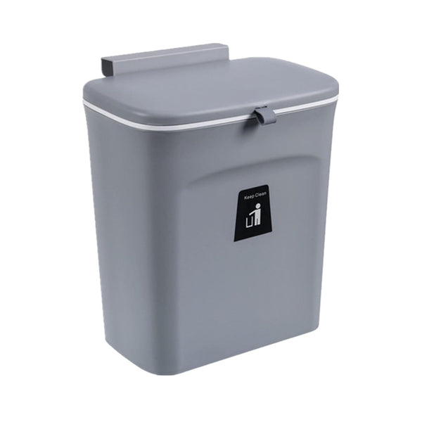 TOPROAD Kitchen Hanging Trash Can, 2.4 Gallon Wall Mounted Counter Waste Compost Bin,