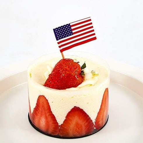 CYPS 100 Pcs USA American Flag Toothpick Flags, Small Mini Stick Cupcake Toppers, 4th of July, Veterans Day Party