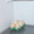 Ceramic Egg Holder - Porcelain Fresh Egg Tray for Fridge Countertop Kitchen Storage, Holds Half Dozen 6 Cups