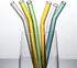 8 Pcs Reusable Glass Straws - Eco-friendly 8"x8mm Drinking Straws for Smoothies, Milkshakes, Multi-Color Mixed