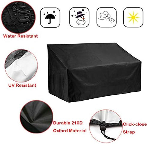 Silvotek 2 210D 53" 26" 35" Seater Garden Bench Cover Waterproof Outdoor Bench Cover with Durable Oxford Material+