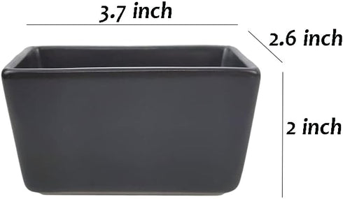 Sizikato Matte Black Porcelain Sugar Packet Holder, 5 Oz Tea Bag Bowl
