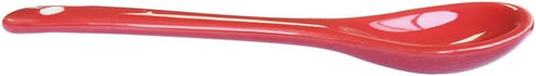 Red Porcelain Egg Spoons - Set of 6 Ceramic Spoons, 4.7 Inch for Coffee, Dessert, Yogurt, Tea, Milky Tea