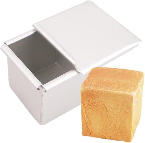 Square Cube Smooth Nonstick Leaky Anodizing Aluminium Bread Box Mold with Lid, 6 7 8 9 10cm Cake Toast Maker