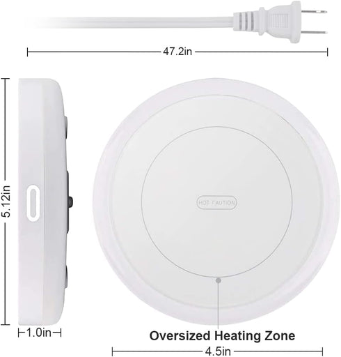 BESTINNKITS White Smart Coffee Mug Auto On/Off Gravity-Induction Heating Plate, Candle Wax Cup Warmer (Up to 131F/55C)