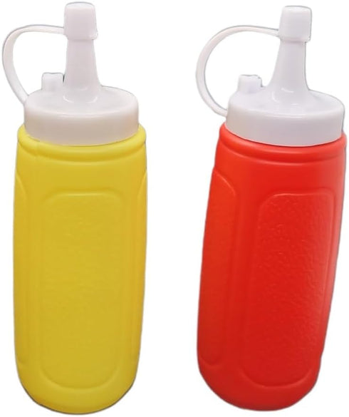 Handy Housewares 2 pc Squeezable Picnic Condiment 8 oz. Squeeze Dispenser Storage