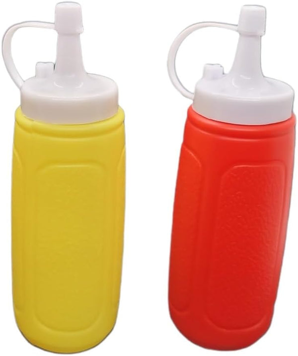 Handy Housewares 2 pc Squeezable Picnic Condiment 8 oz. Squeeze Dispenser Storage