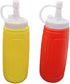 Handy Housewares 2 pc Squeezable Picnic Condiment 8 oz. Squeeze Dispenser Storage