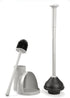 mDesign Hidden Plunger and Brush Set for Toilet Bowl, Modern Toilet Brush and Plunger Combo with Holder Caddy (Aura