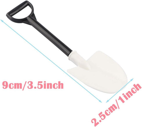 100pcs Disposable Plastic Shovel Shape Spoon Ice Cream Spoon Cute Dessert Stick Party Cutlery Plastic Potted Shovel Shape