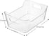 Small 4 Pack Clear Plastic Storage Bins, U-Shaped Organizer Containers with Handles for Kitchen, Bathroom, Office