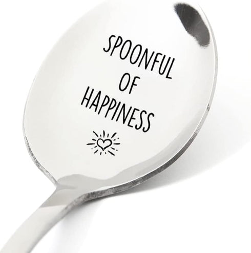 Best Friends Spoon Gifts for Women Men, BFF Birthday Gift for Mom Dad Daughter Son, Spoonful of Happiness for Coffee