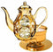 Mascot Antique Coffee Pot Tea Light - 24k Gold Plated with Mascot Crystals, Home Décor Gift
