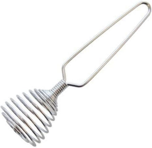 Silver 8 Inch Stainless Steel Spring Whisk - Mini French Coil Whisk for Stirring, Baking, Cooking