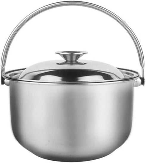Zerodeko 18cm Stainless Steel Stock Pot with Lid, Stew Cooking Pot for Home Kitchen Restaurant