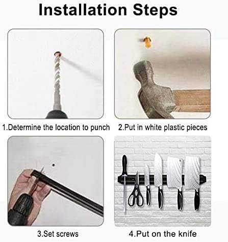 Magnetic Knife Strips, 15 Inch Set of 2, Kitchen Utensil Holder, Knife Storage Rack, Multipurpose Tool Holder