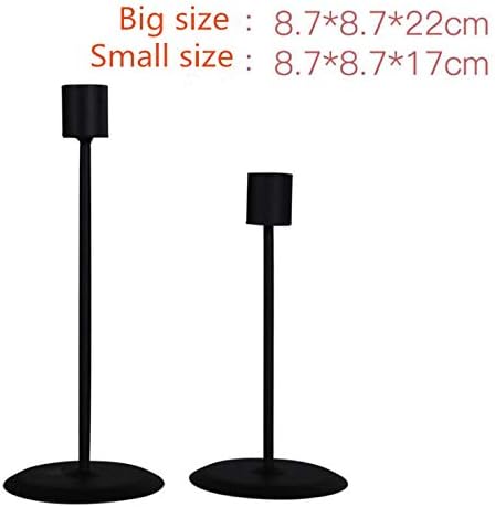 Black Metal Candlesticks Holder for Taper Candles - Romantic Candle Holders for Wedding Birthday Dinner