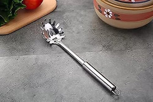 2 Pieces Spaghetti Spoon Set, Durable Stainless Steel Pasta Fork and Spoon, Heat Resistant 12 inch Pasta Server and