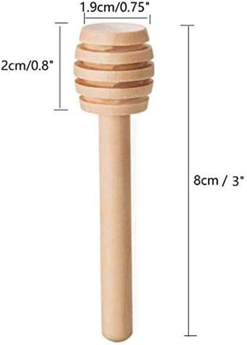 AISIBO 12 Pack 3 Inch Wood Honey Dippers Sticks, Mini Honey Dipper Stirrer for Honeycomb Jar Dispense Drizzle