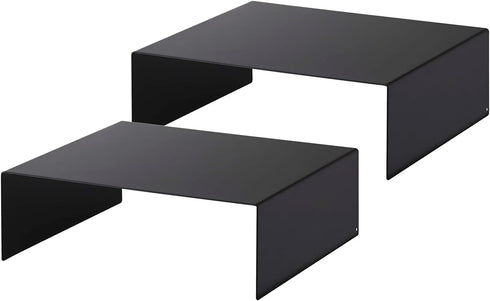 Yamazaki Home Cabinet Bottom Shelf Storage Organizer, Set of 2 Dish Riser for Under Sink or Kitchen Pantry