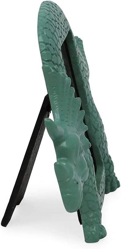 Isaac Jacobs 2” x 3” Resin Dinosaur Picture Frame, Vertical Keepsake Photo Frame with Easel and Hanging Tabs for