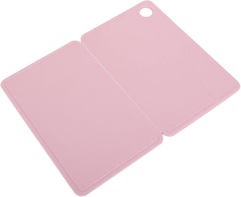 Small Cutting Board, Folding Plastic Cutting Board with Juice Grooves, Mini Pink Fruit Cutting Board